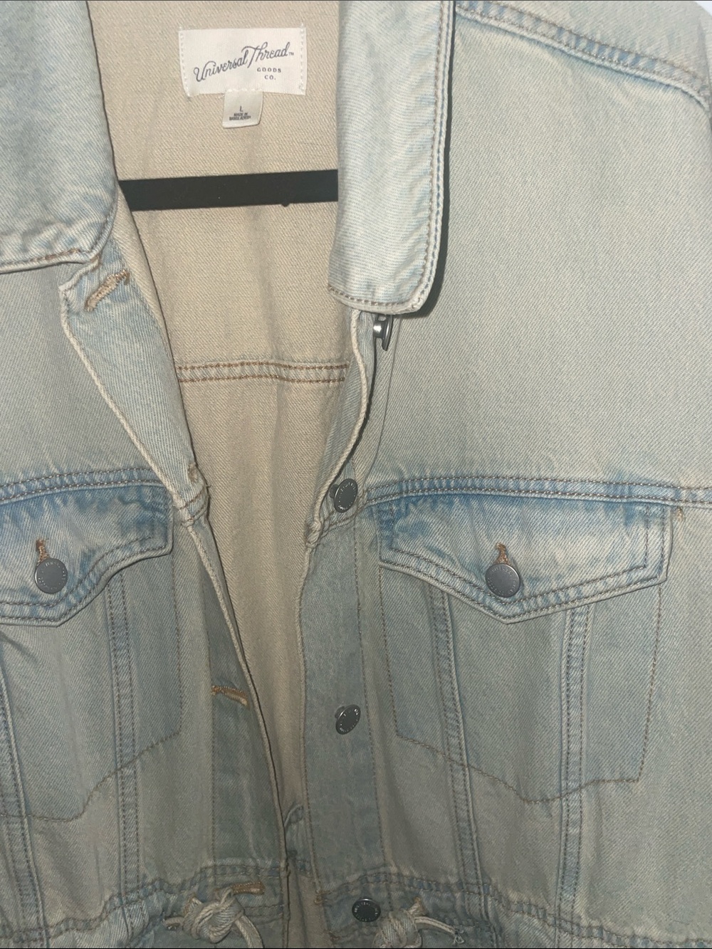 Universal Thread Light Beige Washed Denim Jacket - Picture 5 of 7